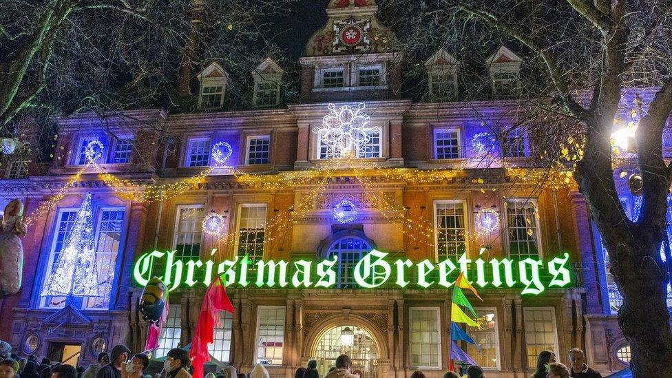 Leicester's Market at Christmas time