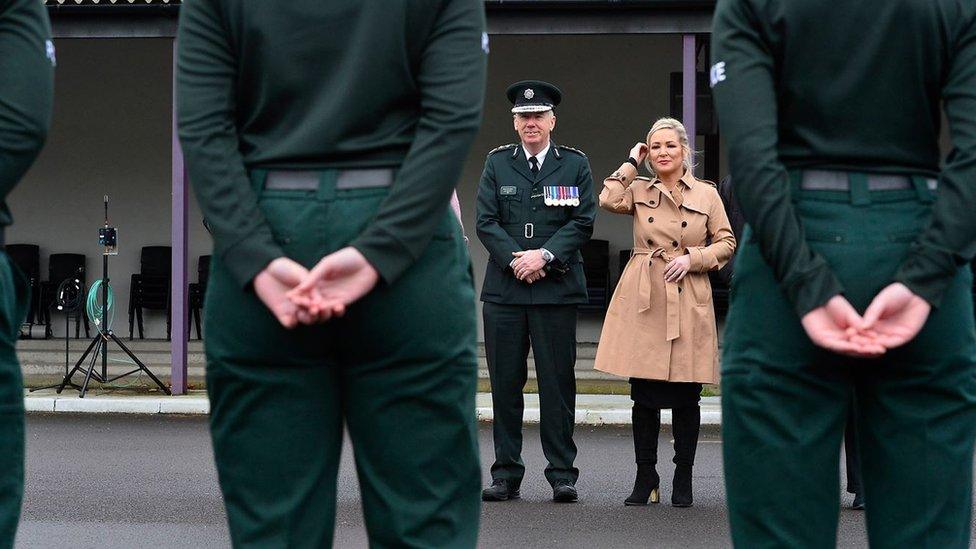 Michelle O'Neill attended Friday's graduation ceremony and she's pictured with Chief Constable Jon Boutcher