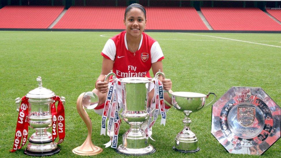 Alex Scott with the Arsenal's topehies from 2006-7