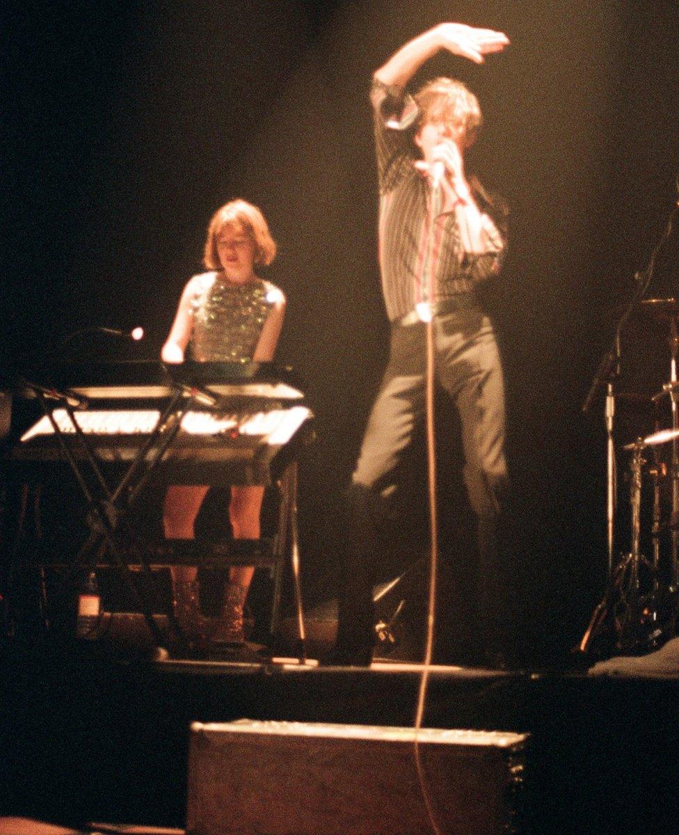 Candida Doyle and Jarvis Cocker on stage