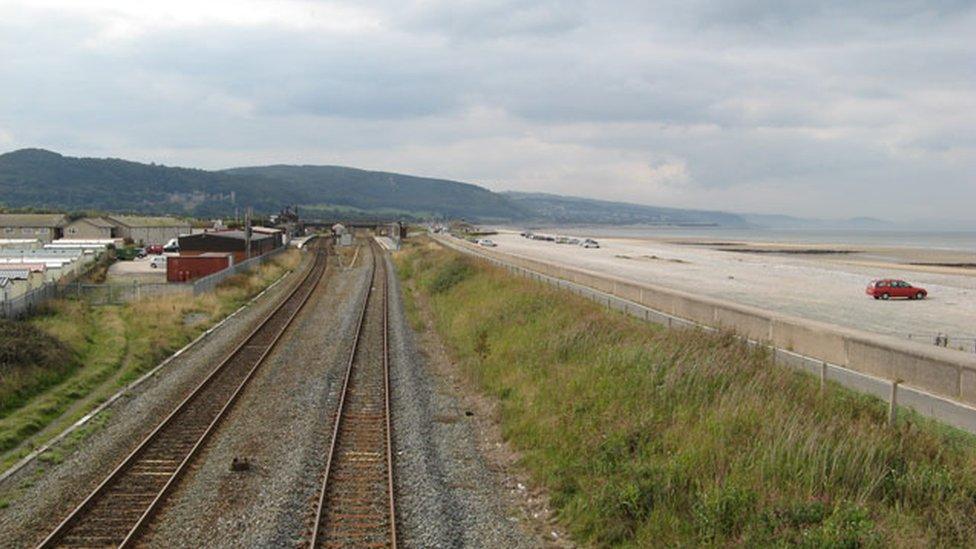 rail line at Pensarn