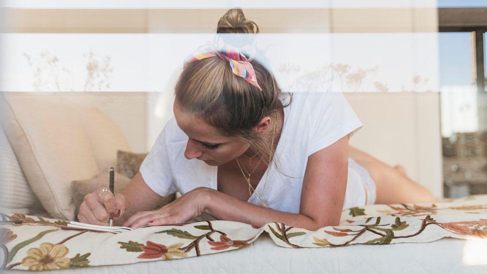 Woman writing diary