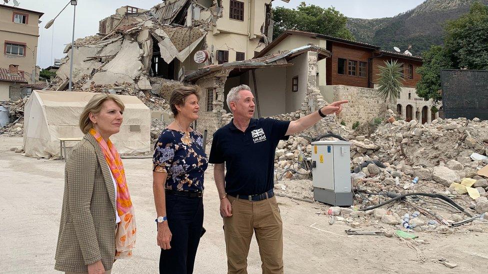 Erlend with UK ambassador Jill Morris and the UK’s UN representative Barbara Woodward in Hatay