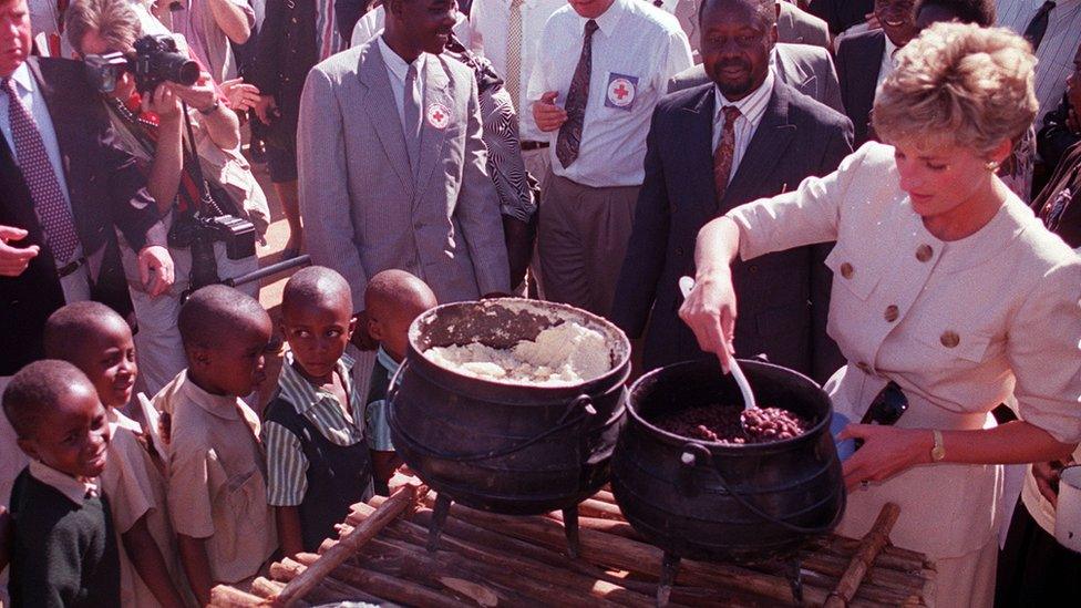 Princess Diana at Nemazuva Primary School in Zimbabwe