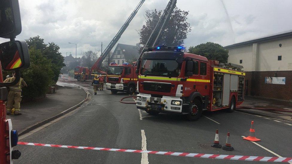 Fire at sports centre