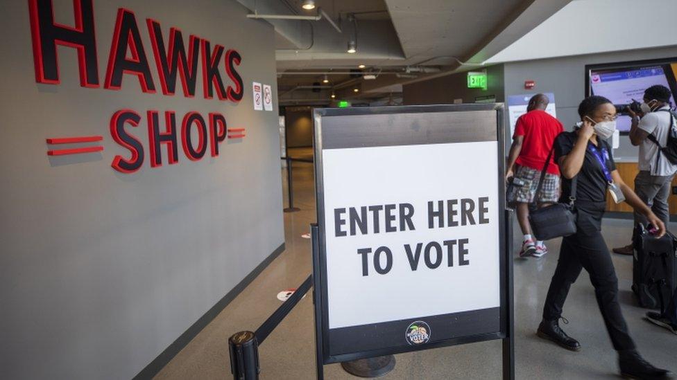 Polling station in USA