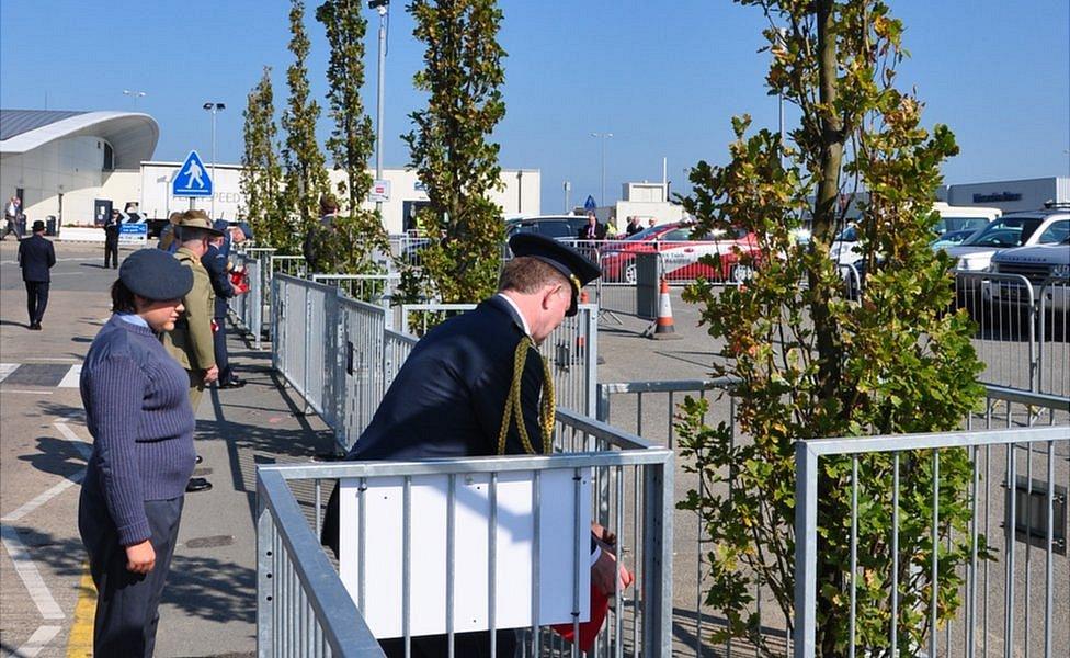 Allied Aircrew Memorial dedication ceremony - Plaques by trees unveiled