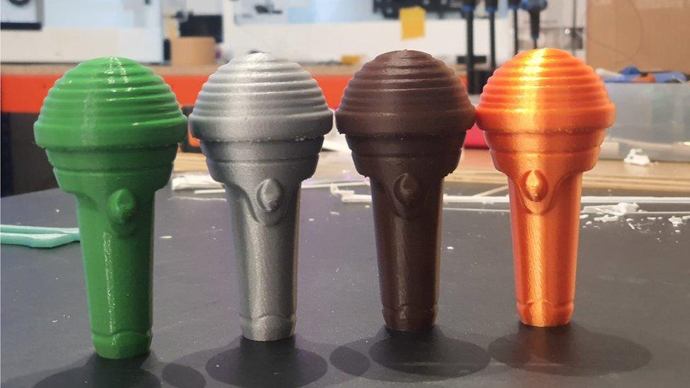 Four of the new microphones