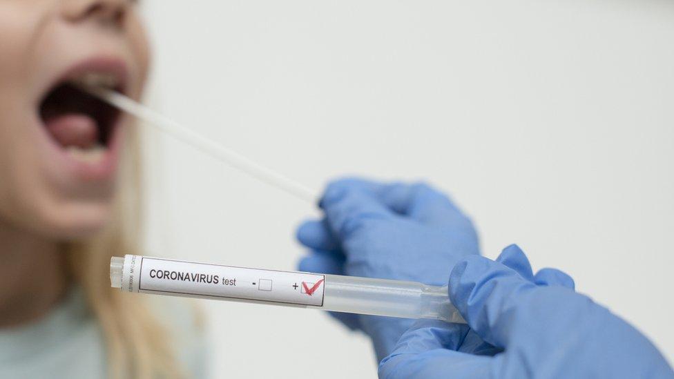 Woman getting a coronavirus test