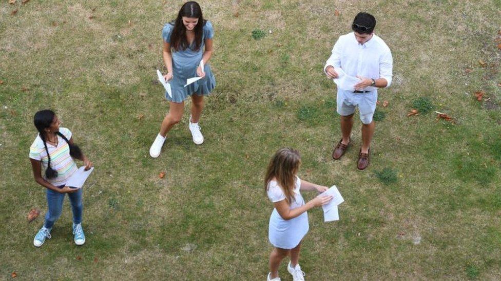 pupils receive A-level results