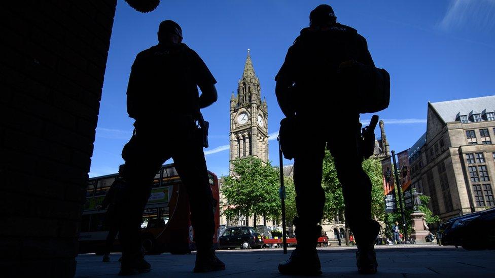 Armed police in Manchester