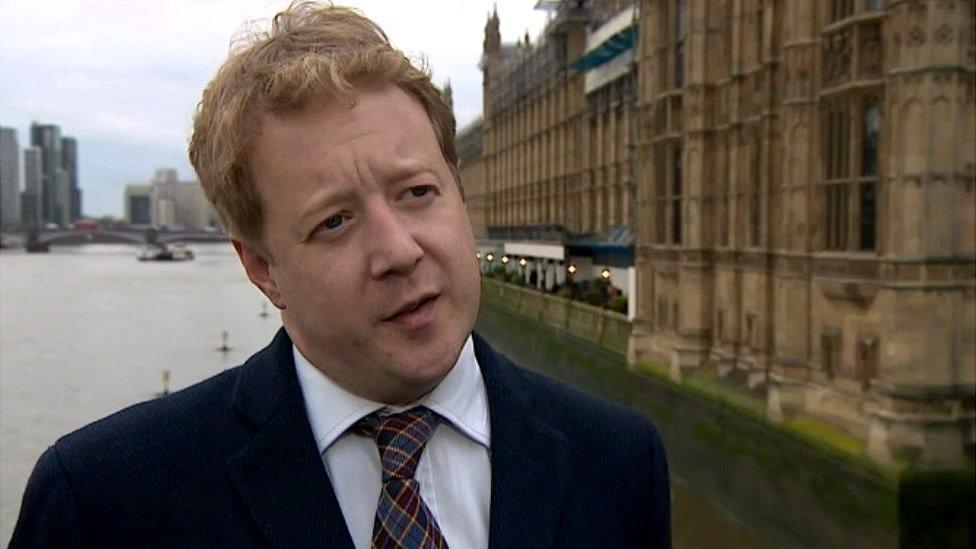 Paul Bristow in front of House of Commons