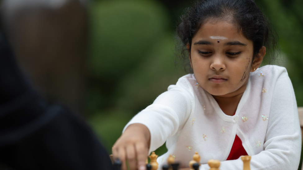 Bodhana Sivanandan playing chess