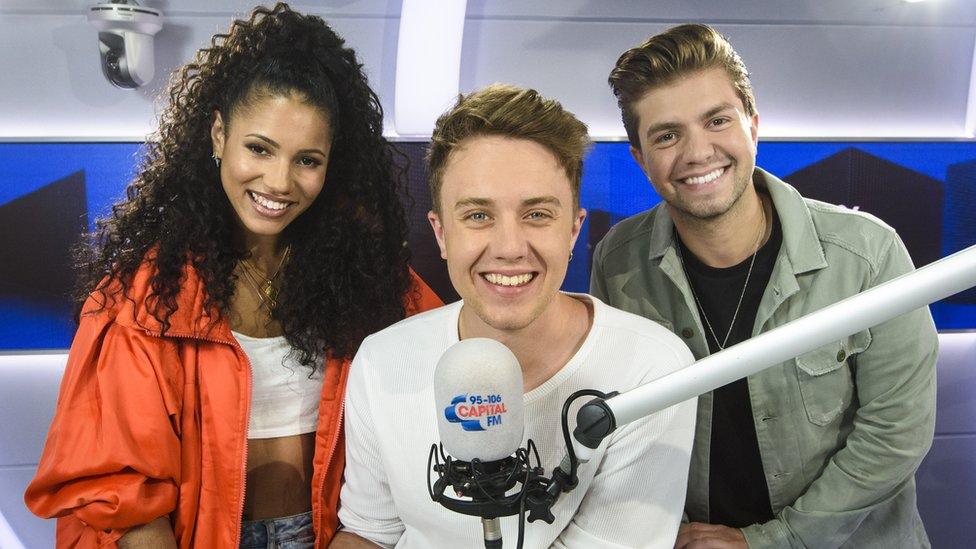 Vick Hope, Roman Kemp and Sonny Jay