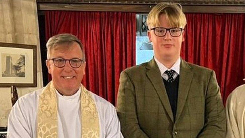 Ben Jenkins, middle, pictured with Bishop Mike Harrison right, and Archdeacon David Jenkins, left