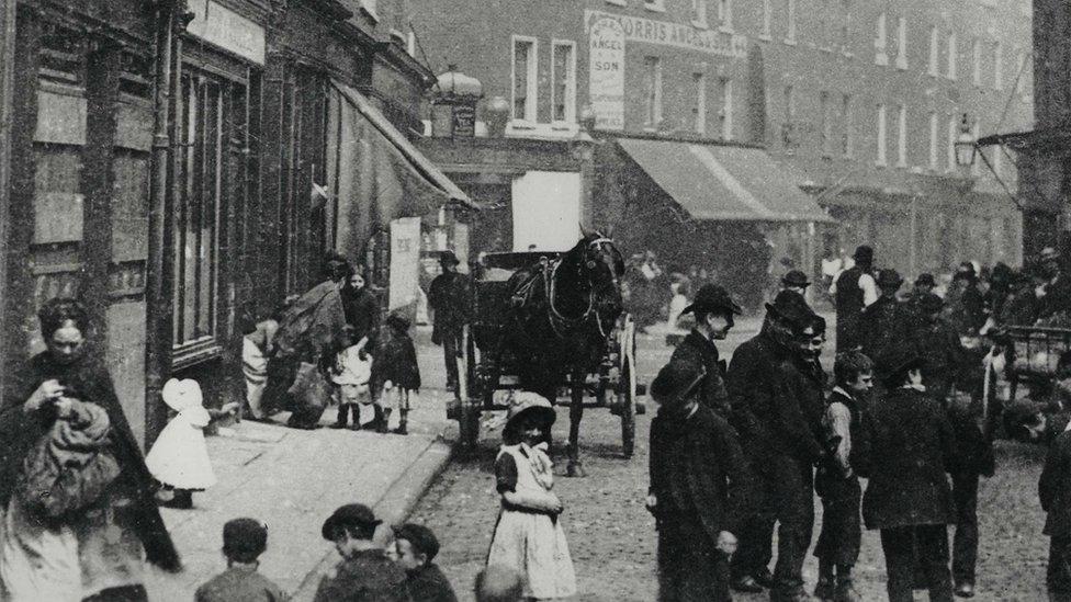 Angels costume hire shop in the 1880s