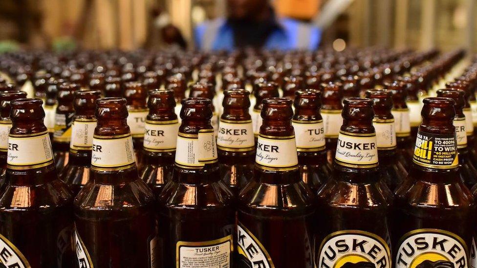 Bottles of Tusker beer