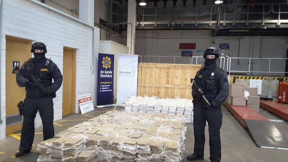 Irish police put massive cannabis find on display - BBC News
