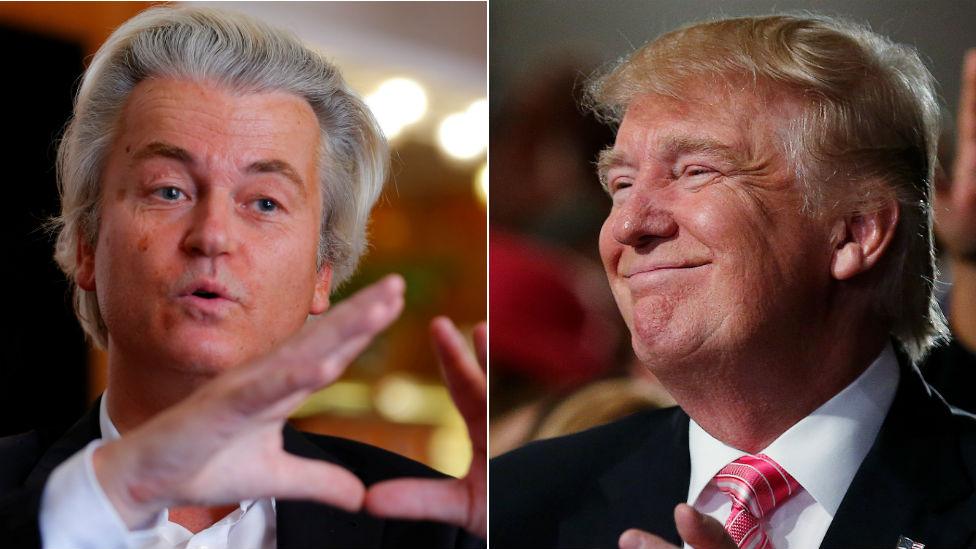 Geert Wilders, left, and Donald Trump