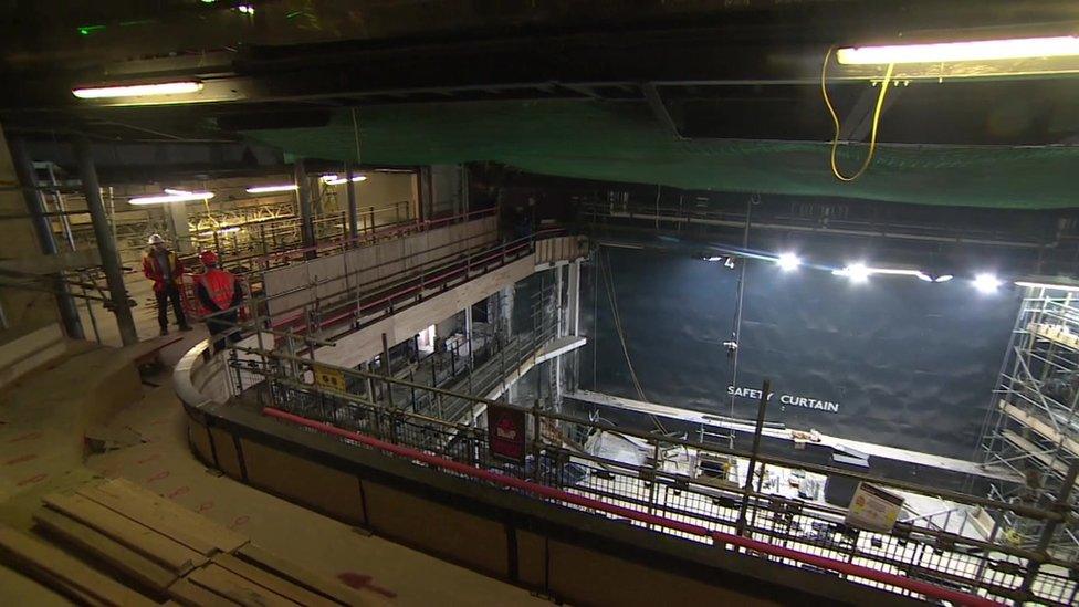 Building work in the Hall For Cornwall auditorium