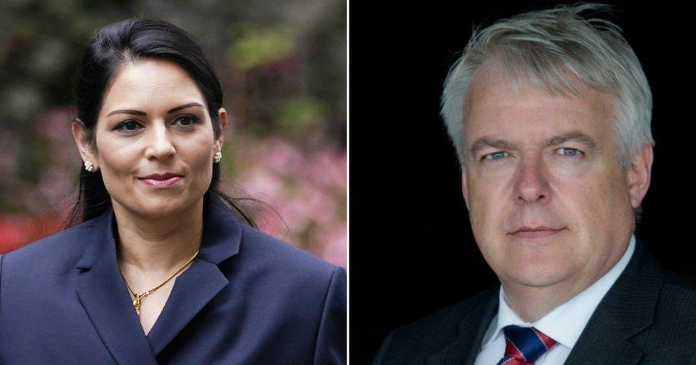 Priti Patel and Carwyn Jones