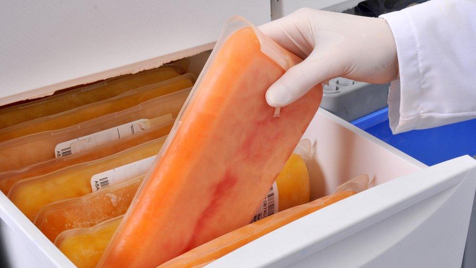 Frozen blood plasma