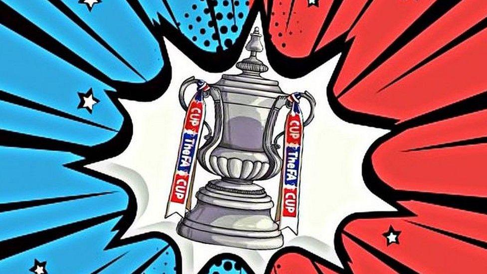 FA Cup in pop art style.