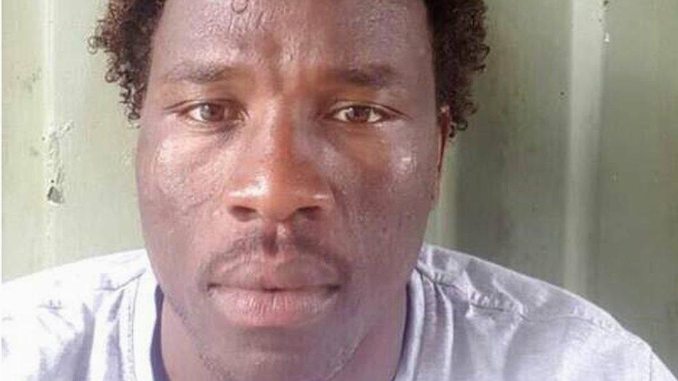 Sudanese refugee Abdul Aziz Adam in the Manus Island detention centre