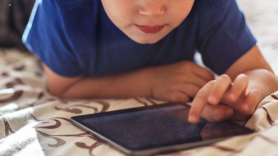 Child using a tablet