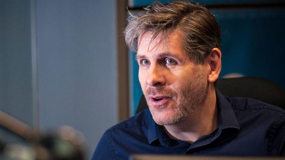 Tony Livesey, pictured in the BBC Radio 5 Live studio