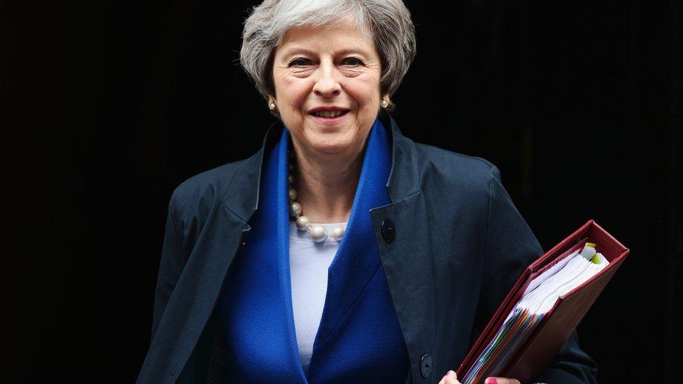 Theresa May outside 10 Downing Street