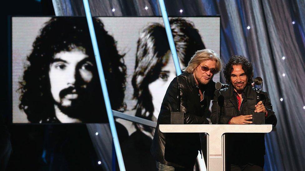 Daryl Hall and John Oates at their Rock and Roll Hall of Fame induction