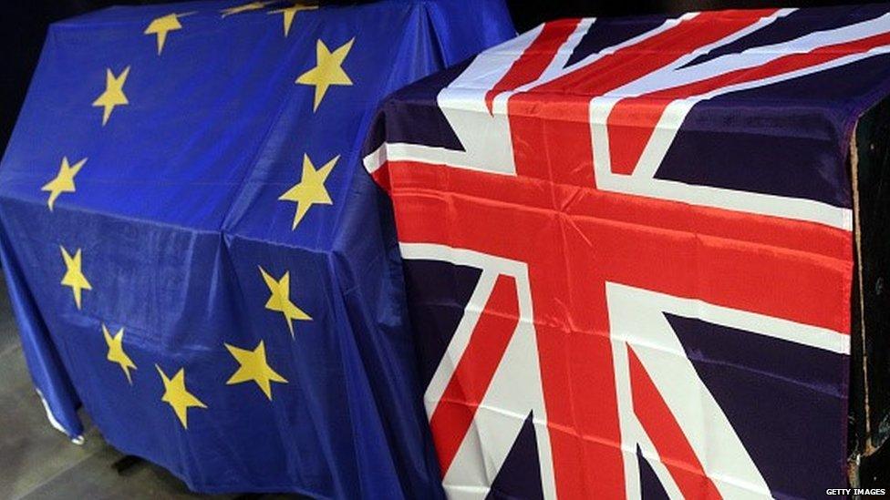 EU and Union Jack flags