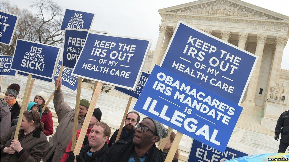 Protesters against ACA