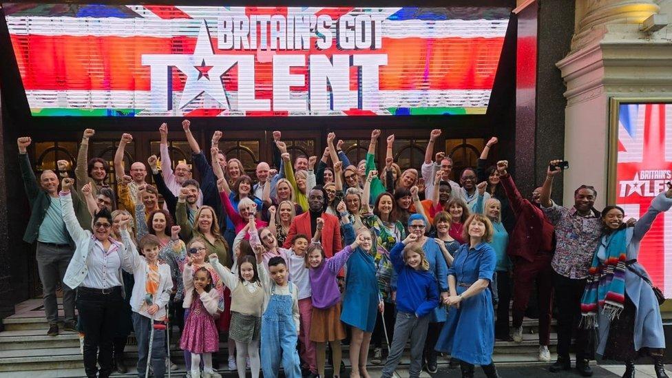 Ravi and supporters on Britain's Got Talent