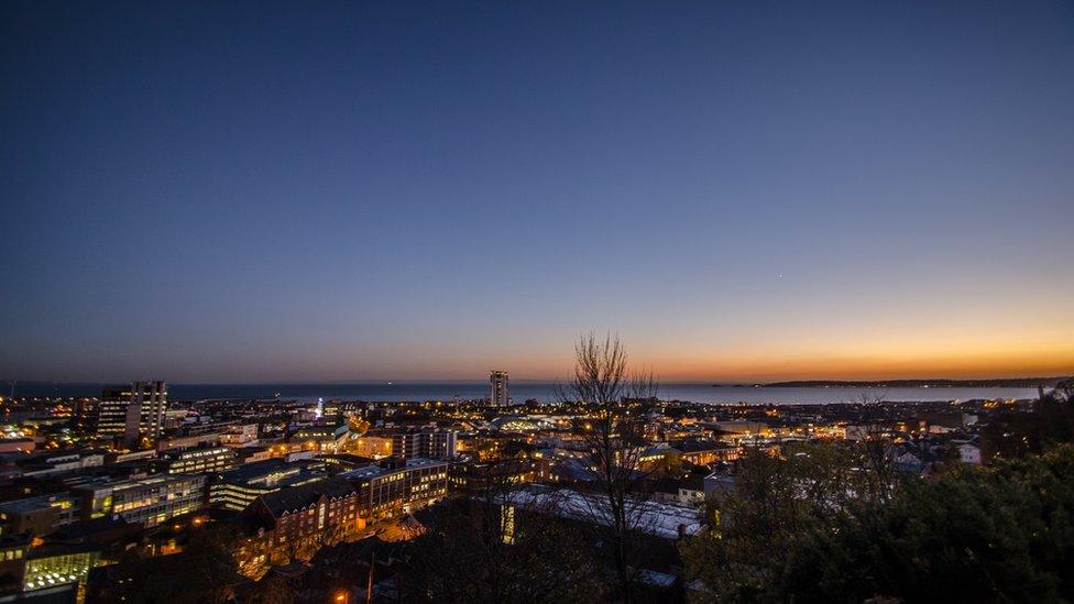 Swansea at sunset