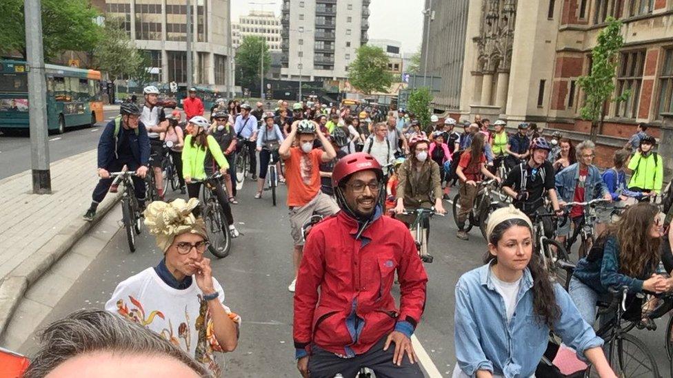 Cyclists on Newport Road