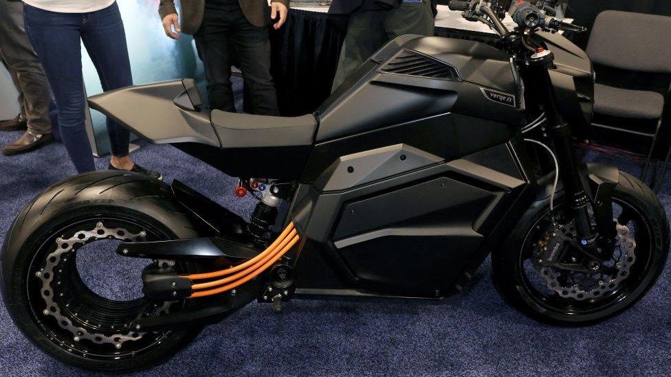 Black, futuristic looking e-bike