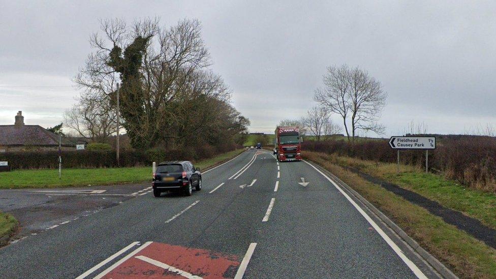 Street view of A1 at Causey Park