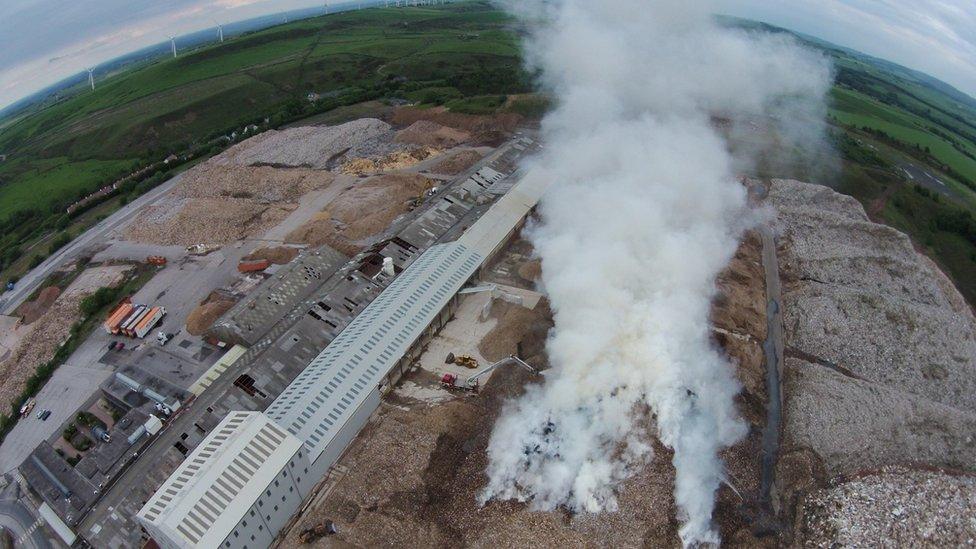 The fire at R Plevin and Sons wood recycling plant in Crow Edge burnt for 13 days in June 2014