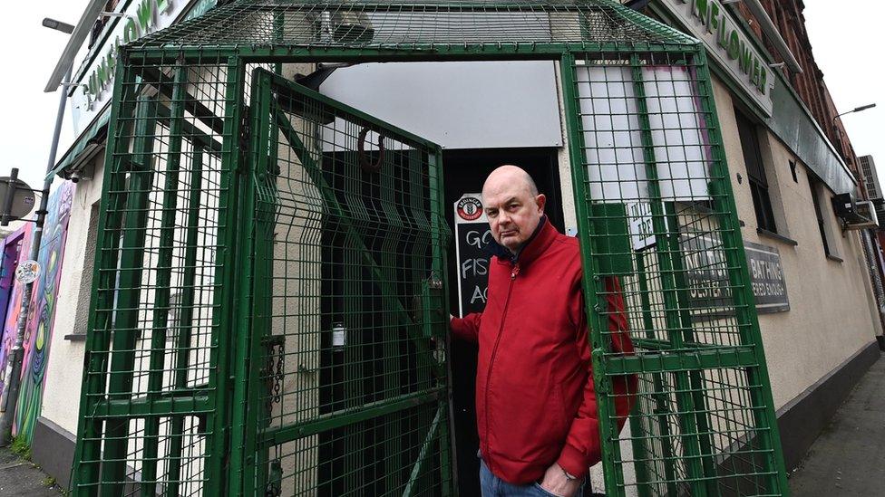 Pedro Donald outside his pub