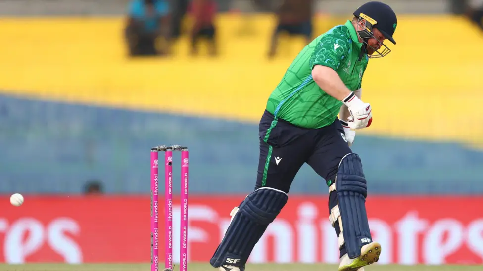 Paul Stirling hobbling between wickets