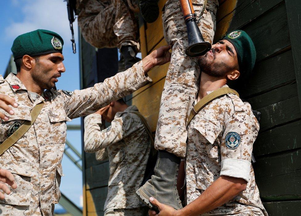 Marines from Iran take part in the International Army Games 2019 at the Khmelevka firing ground on the Baltic Sea coast in Kaliningrad Region, Russia August 8, 2019.