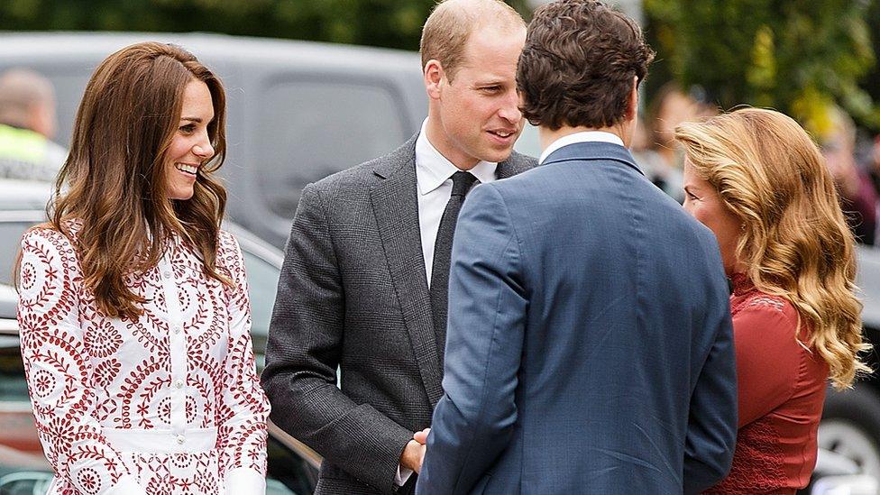 Kate and Will with the Trudeaus