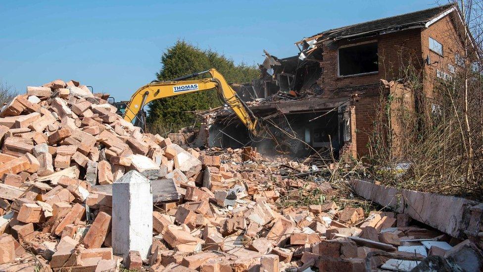 Pub being demolished