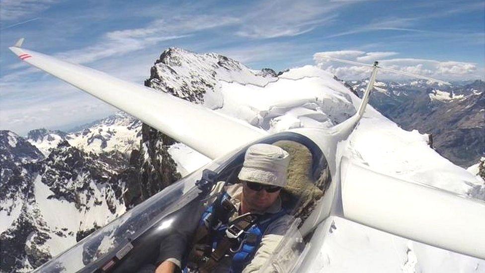 Matt Wright flying in his plane
