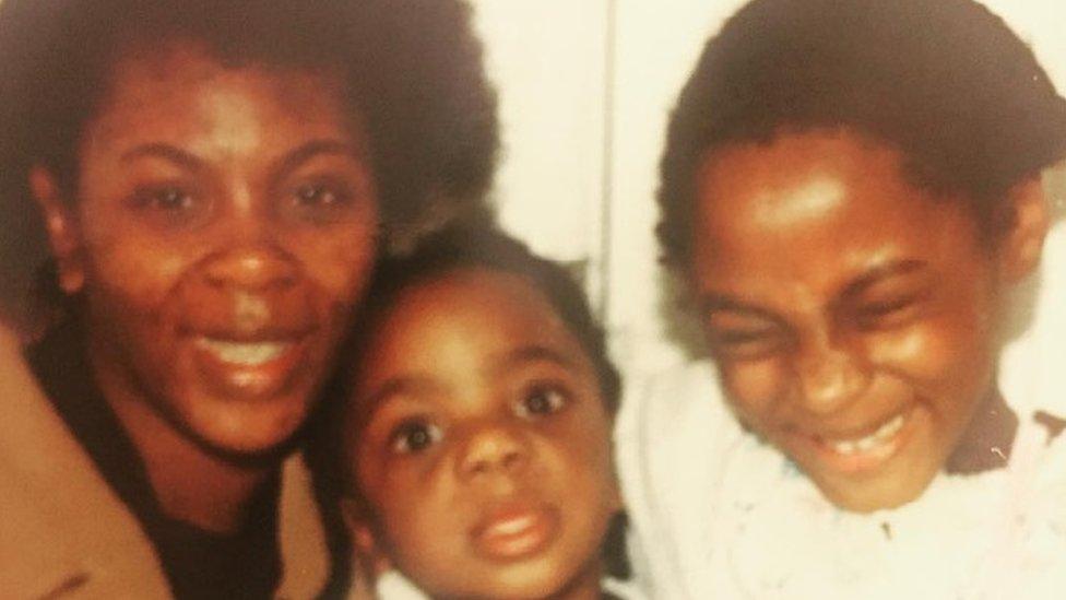 Yrsa Daley-Ward (right) with her brother (centre) and her mother (left)