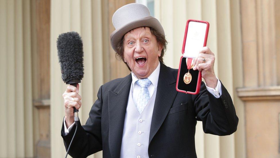 Ken Dodd after receiving his knighthood in 2017