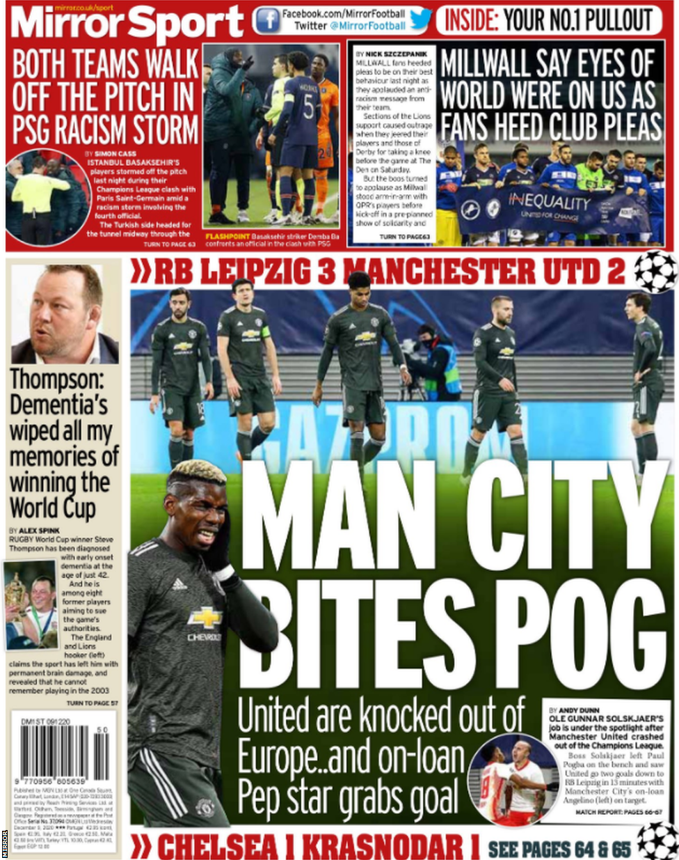 Daily Mirror back page