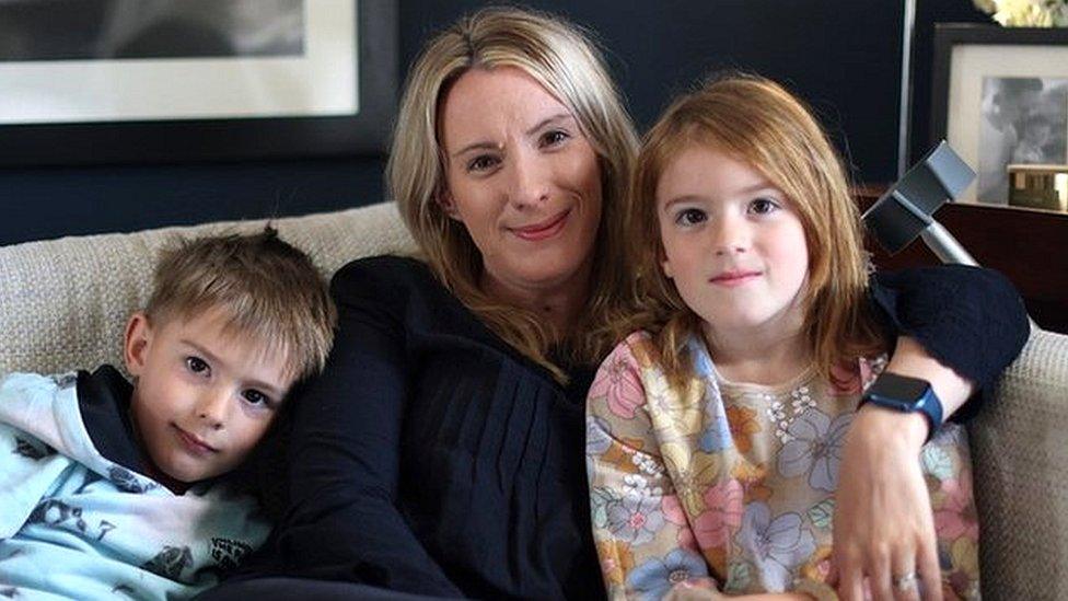 Kate Stott and her two youngest children